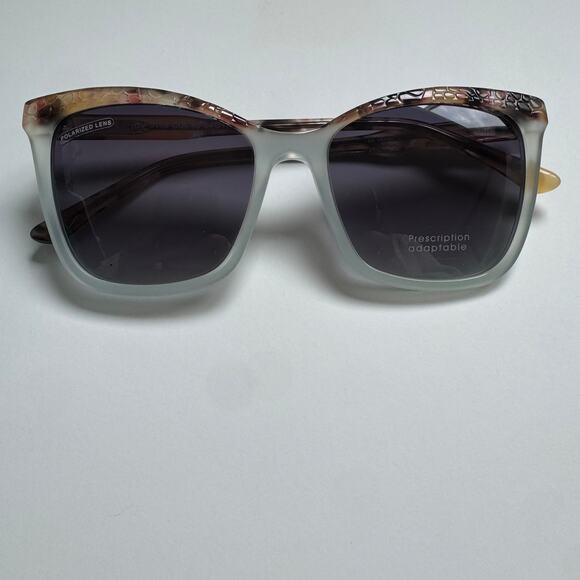 NWOT Di Valdi 0158 brown white snake print texture sunglasses main image 5